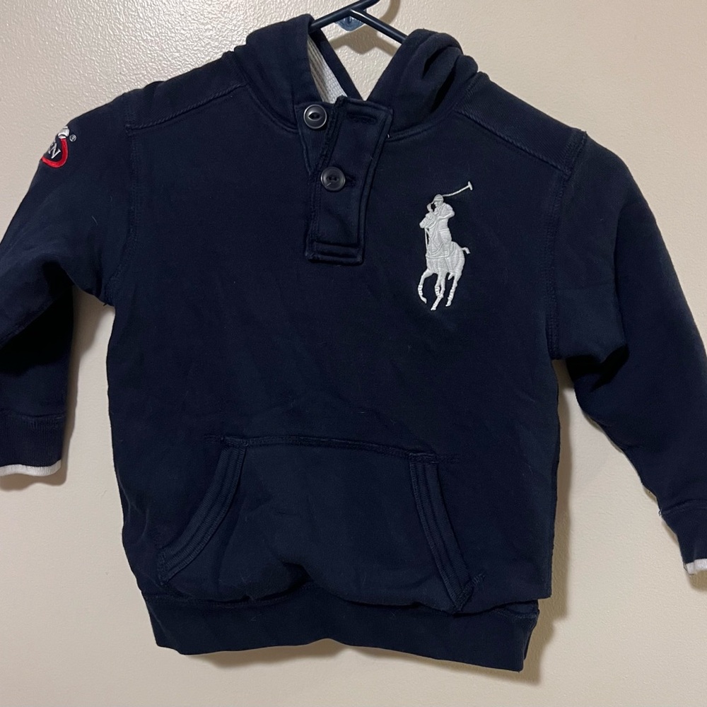 Vintage Polo Ralph Lauren Thermal Lined Hoodie Iconic Logo US Open 2006 Kids 5